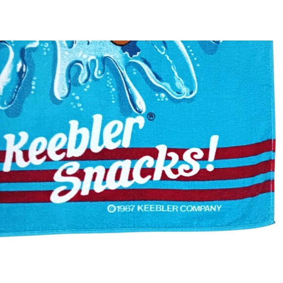 VTG 1987 Keebler Snacks Elf Advertising Beach Towel Make A Splash Promo Hilasal - Picture 4 of 6